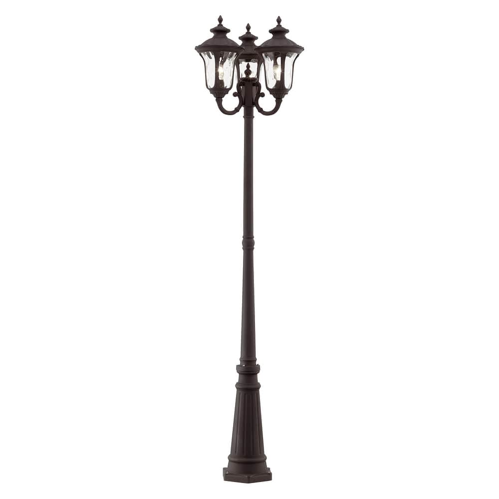 Livex Lighting Oxford 3 Light 87" Tall Outdoor Multi Head Post Light