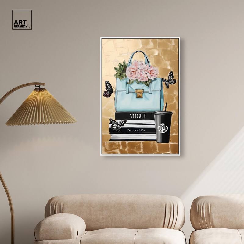 Golden Era of Glam Books Canvas by Art Remedy