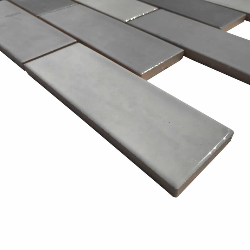 Forio 2" x 6" Brick Glossy Porcelain Mosaic Tile