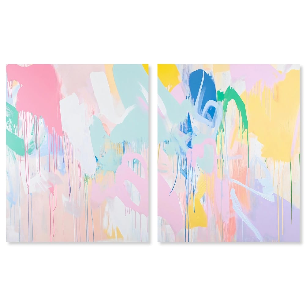 Joyful Drips Canvas Set of 2 by Art Remedy, Gallery Wrapped