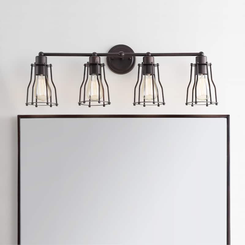 Evelyn Metal Vanity Light, by JONATHAN Y - 4-Light - Oil Rubbed Bronze