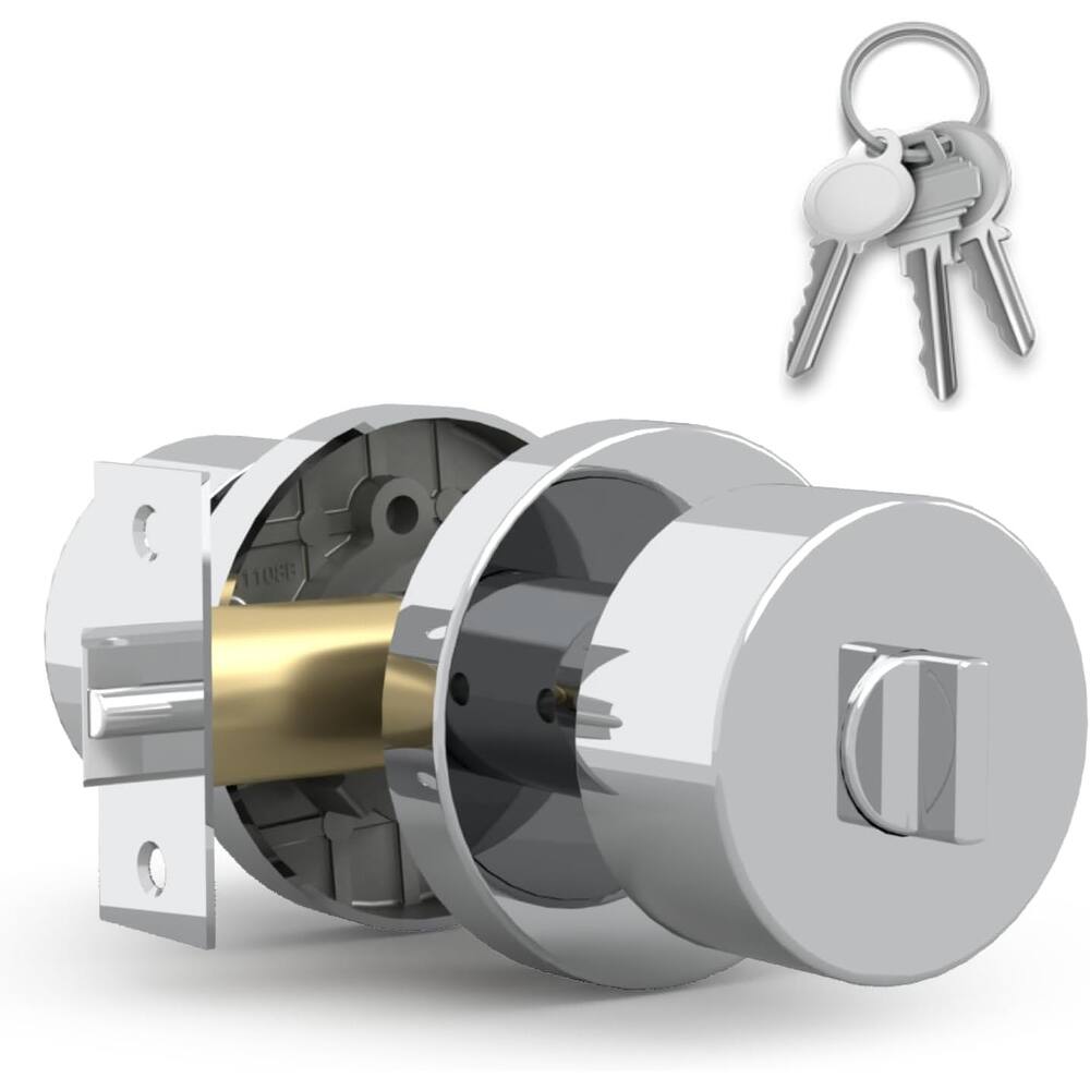 Mega Handles BUENA Entry Door Knob | Secure Lockset | Reversible Design | Heavy-Duty Zinc | Fits Left and Right-Handed Doors