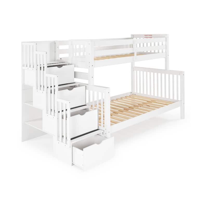 Taylor & Olive Trillium Twin over Full Stairway Bunk Bed