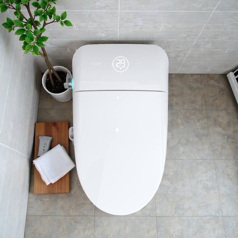 Luxury Smart Toilet with Built In Bidet. Auto Open Close Seat. Foot Sensor Flush. Heated Seat. Dryer