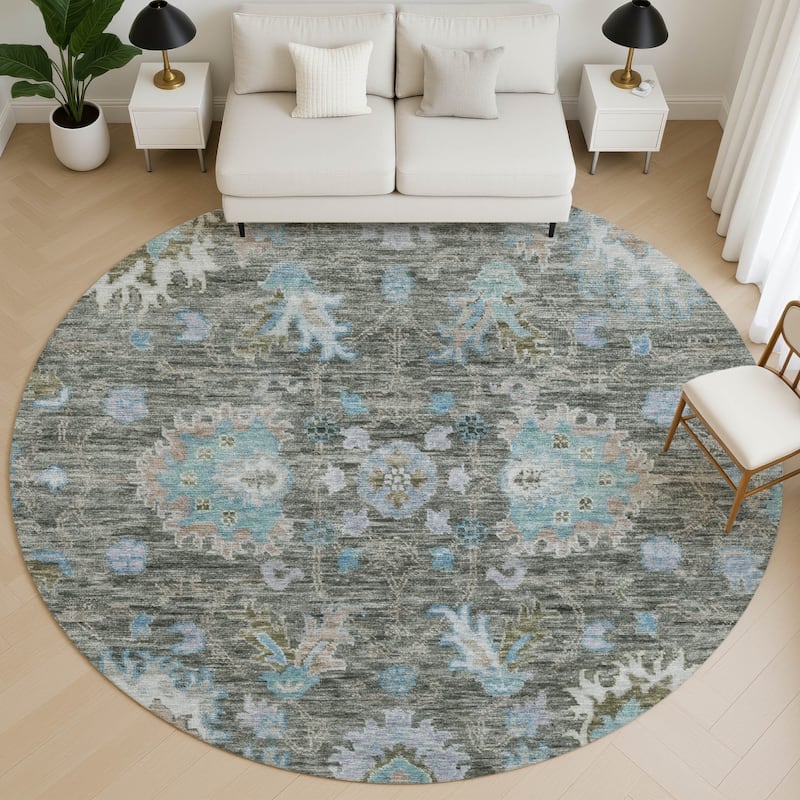 Premium Washable Super Soft Traditional Lily Mayfield Rug - Fern - 8' x 8'