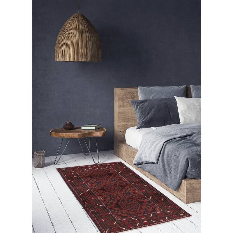 ECARPETGALLERY Hand-knotted Teimani Dark Navy Wool Rug - 3'11 x 6'2