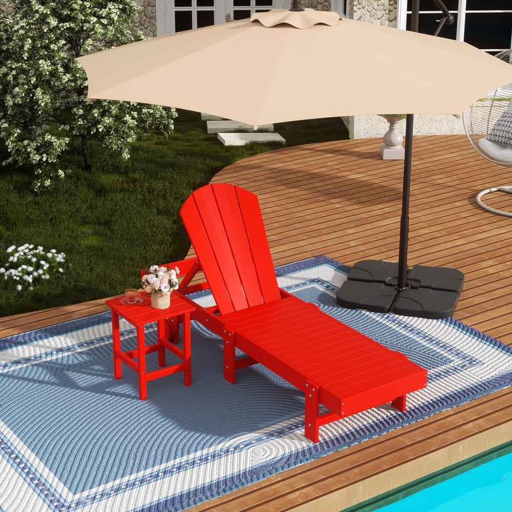 Laguna Hdpe All Weather Outdoor Patio Pool Reclining Armless Chaise Lounge (2-Piece Set)