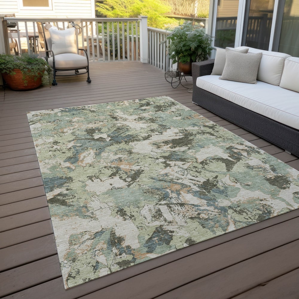 Machine Washable Indoor/ Outdoor Chantille Abstract Contemporary Rug