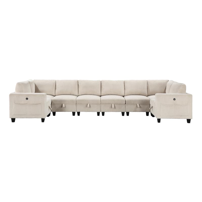 Kenlis 8-Piece Modular Sectional Sofa with Storage - Beige
