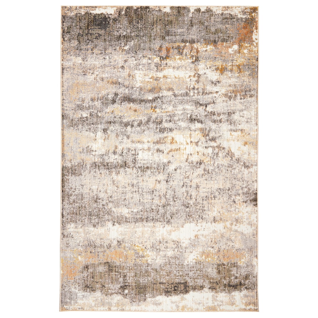 Terra by Obeetee Sahara Brushstrokes Gray Rug