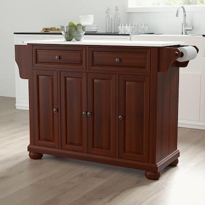 Crosley Alexandria Granite Top Full Size Kitchen Island/Cart - 52 "W x	18 "D x 34 "H