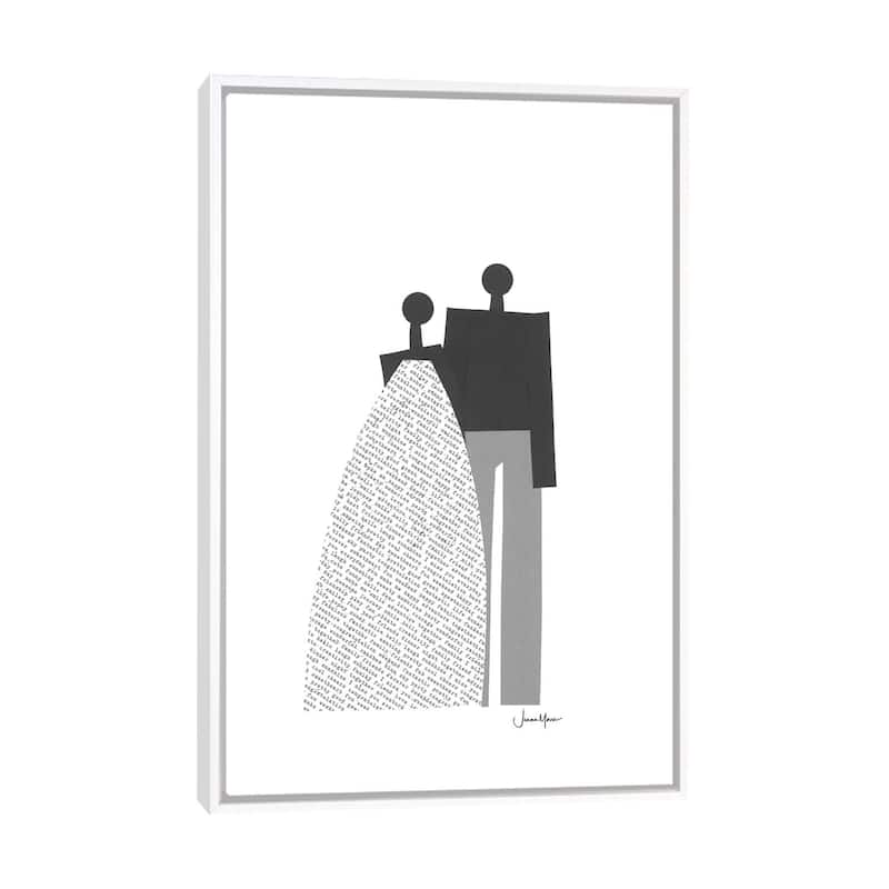 iCanvas "African Wedding Couple In Black & White" by LouLouArtStudio Framed Canvas Print - White - 40x26