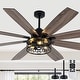 preview thumbnail 38 of 38, Cusp Barn 52/60/72 Inch Farmhouse Caged Ceiling Fan with Lights and Remote, Industiral 6 Speeds Chandelier Ceiling Fan