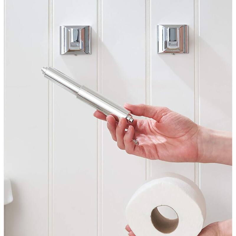 Chrome Universal Fit Toilet Paper Spring Loaded Holder Roller
