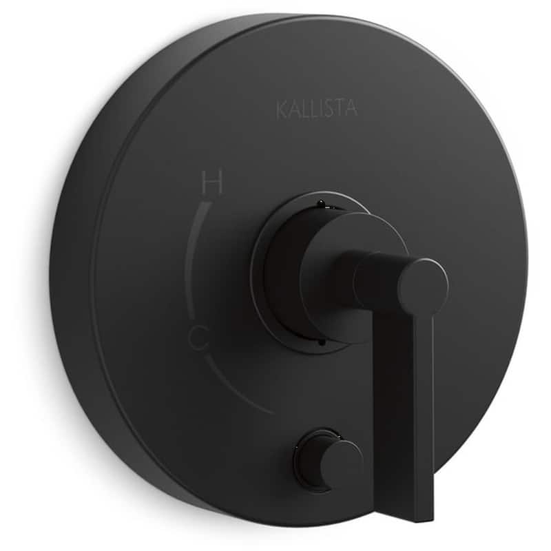 Kallista One Pressure Balance Valve Trim with Diverter Lever Handle - Matte Black