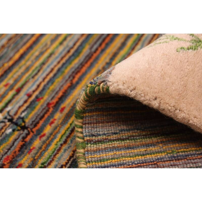 ECARPETGALLERY Hand Loomed Kashkuli Gabbeh Multi Color Wool Rug - 4'0 x 5'9