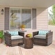preview thumbnail 15 of 18, COSIEST Outdoor Patio Brown Wicker Sectional Sofa Set 3-PieceSet