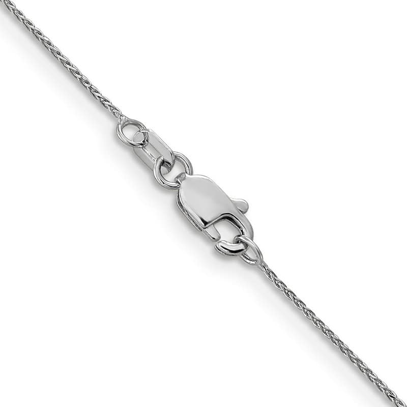 Curata 10k White Gold Solid 0.65mm Diamond-Cut Wheat Chain Necklace Options: 16 18 20 24