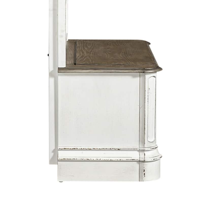 Magnolia Manor Antique White & Weathered Bark 2 Piece Hall Tree Set