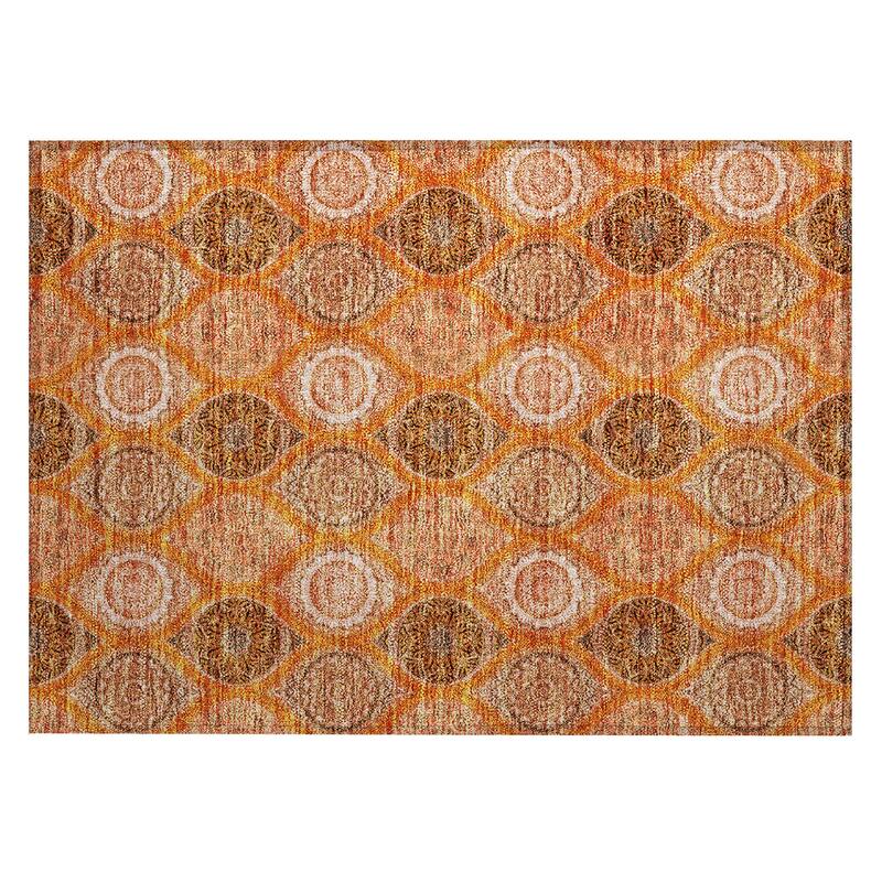 Machine Washable Indoor/ Outdoor Boho Mosaic Chantille Rug