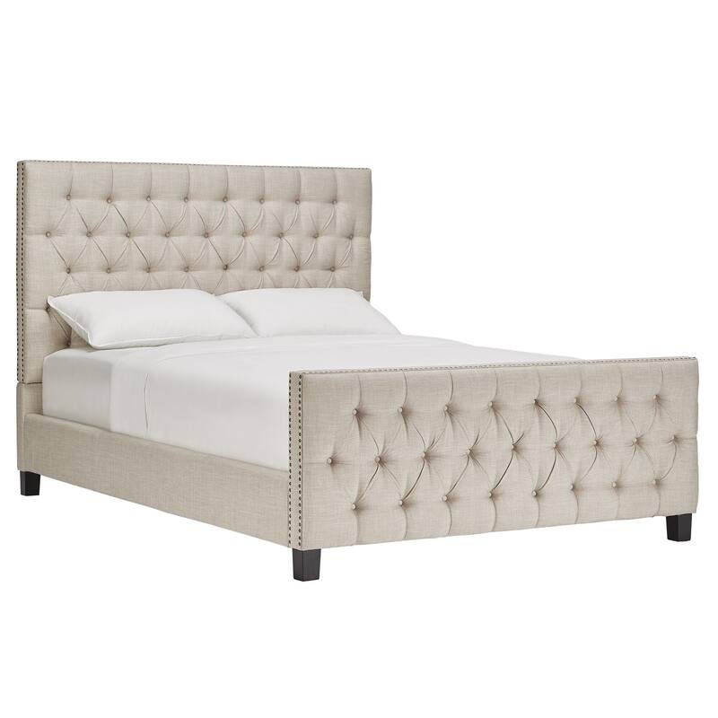 Knightsbridge Tufted Nailhead Chesterfield Bed with Footboard by iNSPIRE Q Artisan - Full