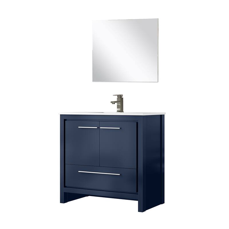 Lafarre Bath Vanity with Quartz Top, Sink, Mirror and Chrome Faucet