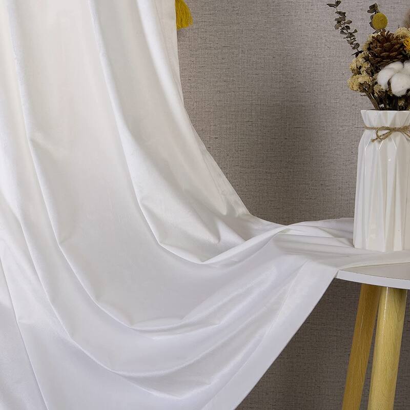 DriftAway Boho Velvet Handmade Tassel Curtain Room Darkening Thermal Insulated Window Curtains