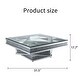preview thumbnail 2 of 5, 31.5" Modern Mirrored Coffee Table with Square Glass Tabletop and Sturdy Base for Living Room - 1-Piece