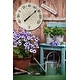 preview thumbnail 7 of 12, Blanc Fleur Outdoor Decorative Round 15 inch Wall Thermometer by Infinity Instruments - 15 x 1.38 x 15