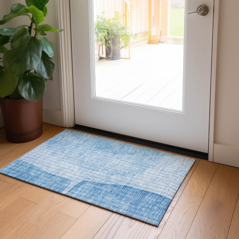 Machine Washable Indoor/ Outdoor Chantille Modern Abstract Rug