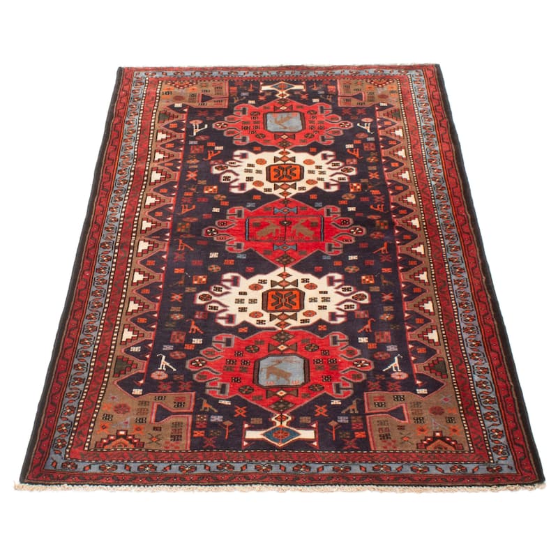 ECARPETGALLERY Hand-knotted Anadol Navy Wool Rug - 4'3 x 6'9