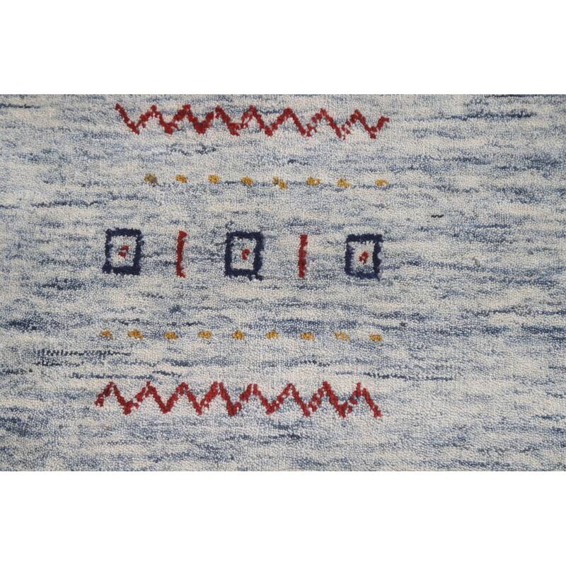 Gabbeh Beige Indian Area Rug Hand-Knotted Wool Carpet - 9'1"x 11'10"