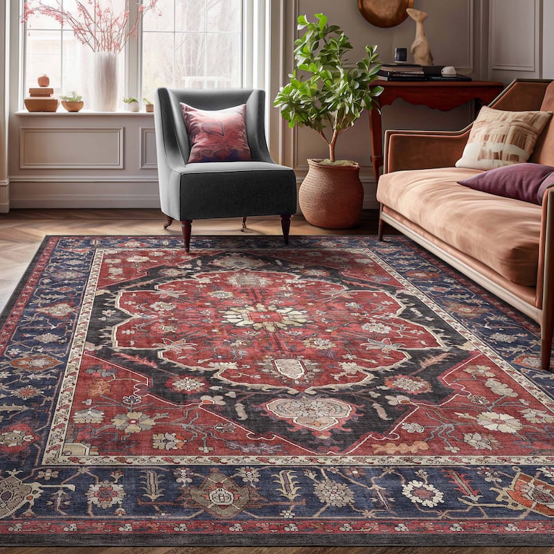 Well Woven Apollo Serapi Jaipur Vintage Medallion Flat-Weave Area Rug - 9'10" x 13' - Red