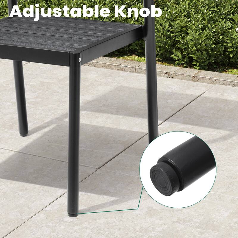 VredHom 13PC Aluminum X Frame Outdoor Patio Dining Set Table with Chairs Umbrella Hole