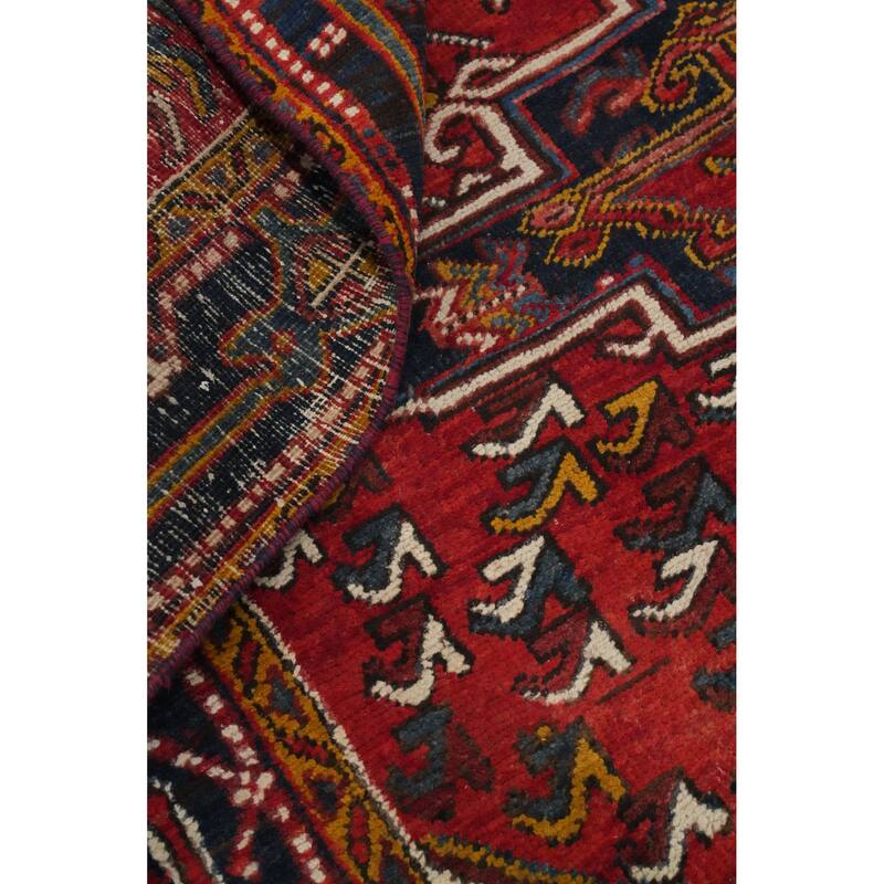 Hand Knotted Oriental 100% Wool Carpet Traditional Medallion Red Heriz Area Rug - 9' 10'' X 7' 8''