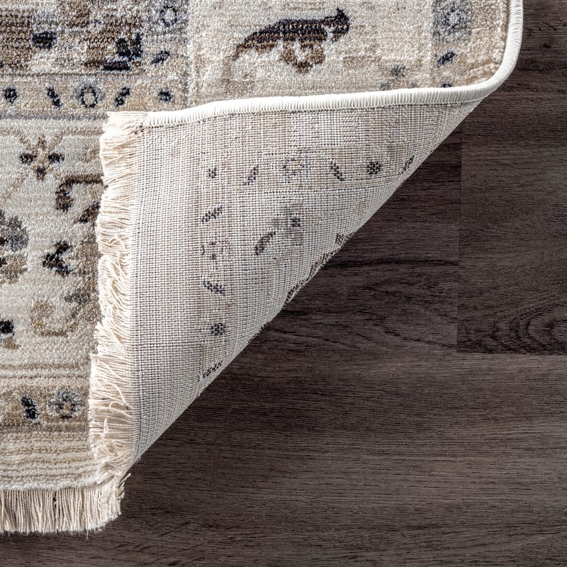 Nuloom Oliveira Floral Medallion Fringe Area Rug