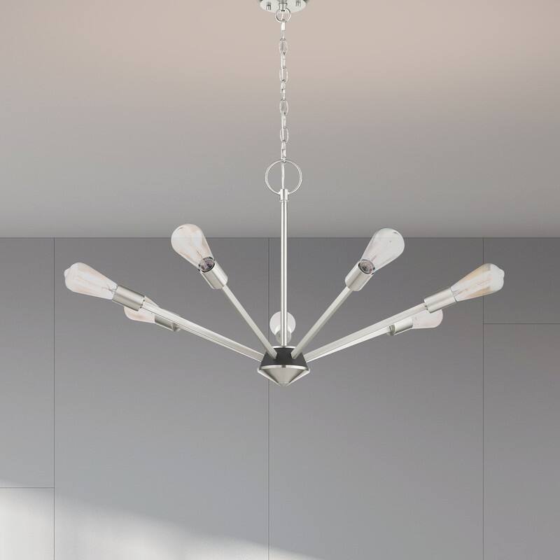 Livex Lighting 7-light Brushed Nickel Chandelier, 45837-91 - 27.625 Dia x 19.25" H