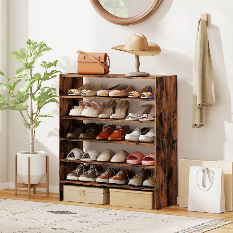 Costway 3 PCS Stackable Shoe Rack 31-Inch Horizontal Organizer 2-tier - See Details