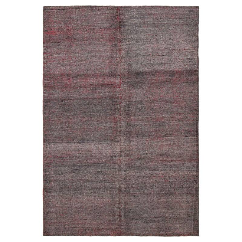 ECARPETGALLERY Hand-knotted Loreto Grey Silk Rug - 9'9 x 14'8 - Dark Grey - 9'9 x 14'8
