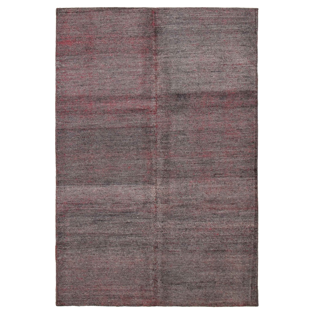 ECARPETGALLERY Hand-knotted Loreto Grey Silk Rug - 9'9 x 14'8