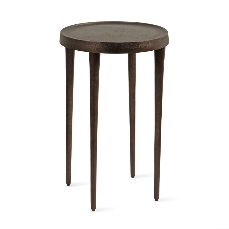 Kate and Laurel Rava Metal Drink Table - 14x14x22 - Bronze