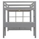 preview thumbnail 14 of 32, Multifunctional Loft Bed Full Size Loft Bed Solid with Built-in Desk and Two Drawers,Storage Shelves,Guardrail