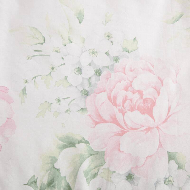 Laura Ashley Serenity Roses Floral Cotton Comforter Set Reversible (Pink)