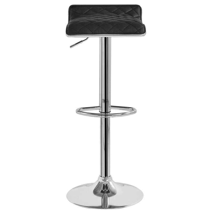 VECELO Barstools Adjustable Height Faux Leather Backless Modern Swivel Bar Stools (Set of 2)-Five colors