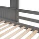 preview thumbnail 28 of 39, Full double wooden bed with slide and guardrail, antique grey