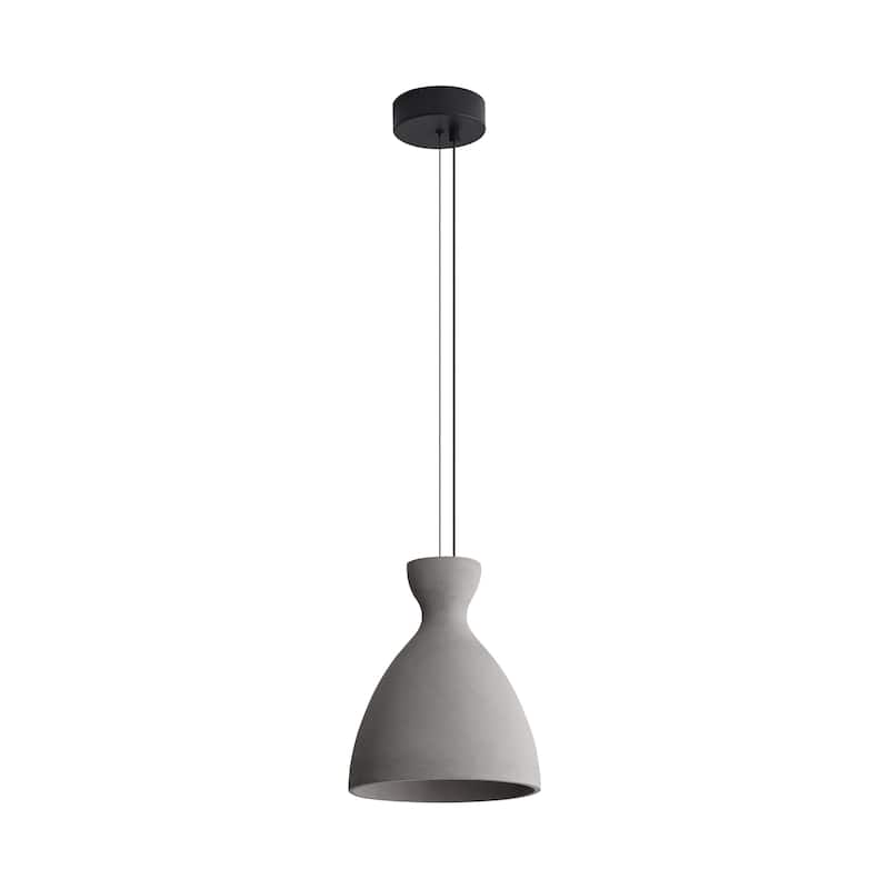 Aethera 10" LED Pendant in Grey Cement - Gold