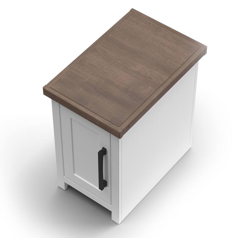 Bridgevine Home Modern Farmhouse 14 inch Chairside Table, No Assembly Required, Two-Tone Finish