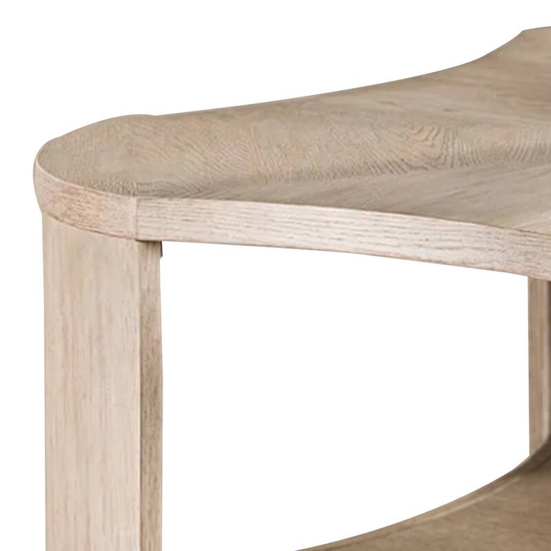 Cony Cocktail Coffee Table, Natural Oak Brown Wood, Caster Wheels, 42 Inch