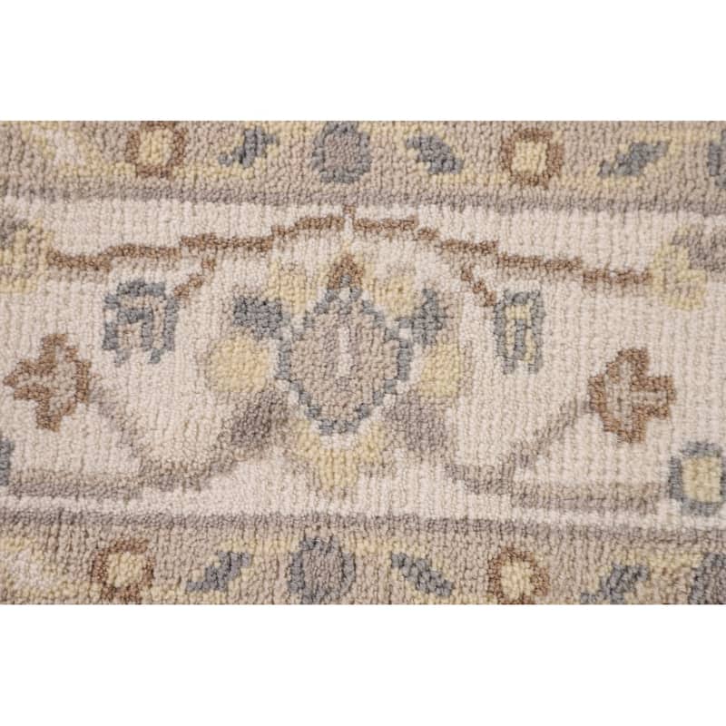 Gray Oushak Oriental Area Rug Handmade Floral Wool Carpet - 3'11" x 6'0"