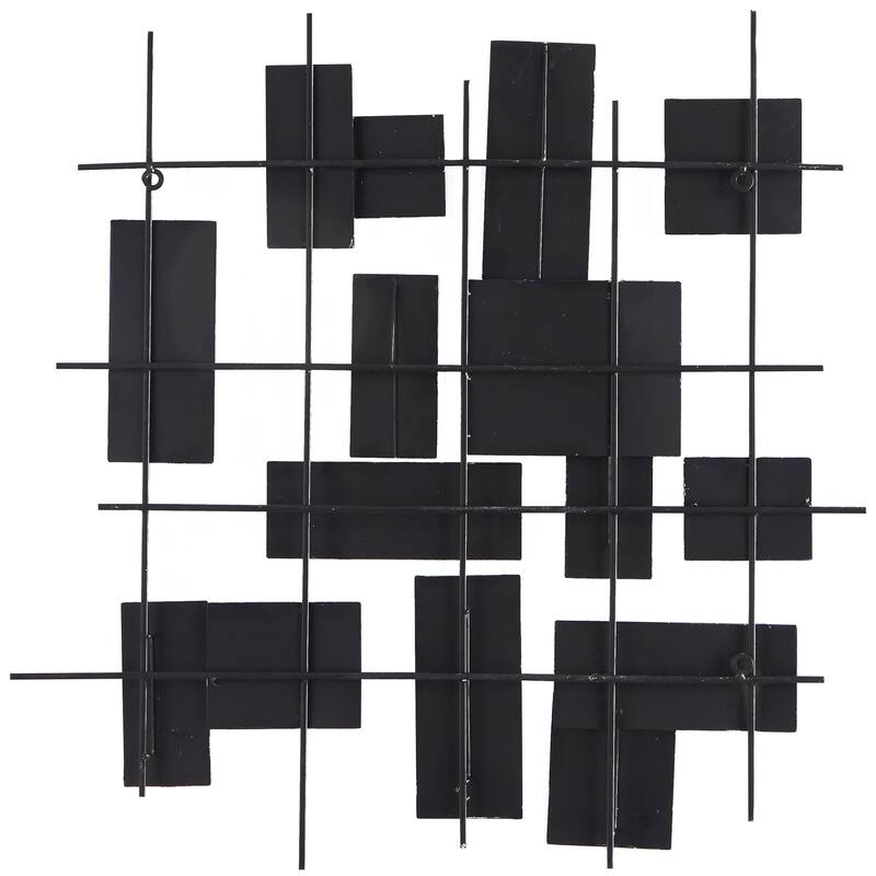 CosmoLiving by Cosmopolitan Blue Metal Overlapping Geometric Wall Decor